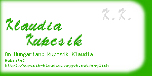 klaudia kupcsik business card